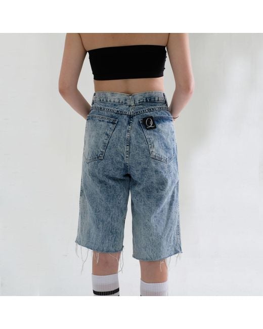 Quillattire Blue Vintage Up-Cycled Crop Denim Trousers