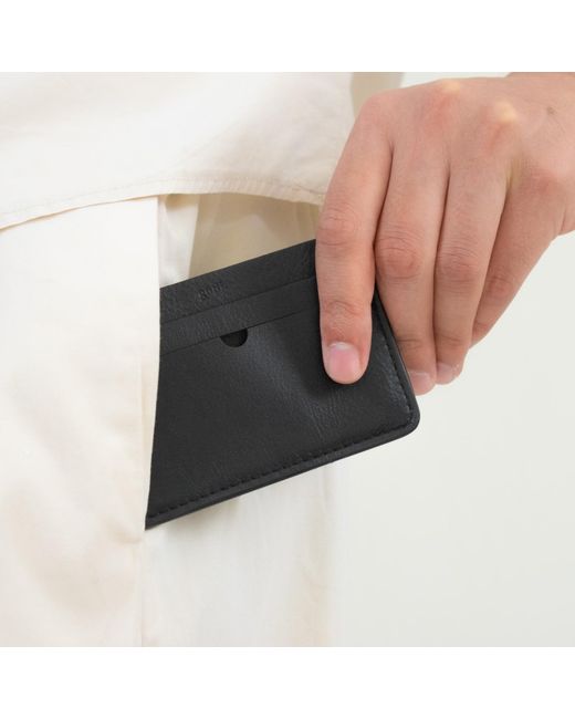 godi. Black Handmade Leather Cardholder for men