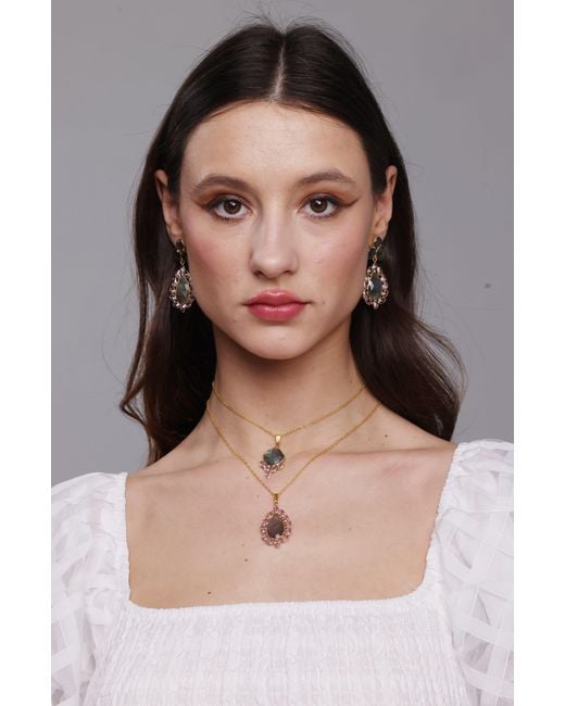 Magpie Rose Metallic Theia Labradorite Pendant