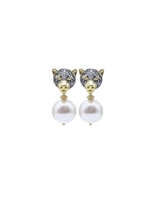 Bayemeyc Blue Infinie Pearl Drop Earrings