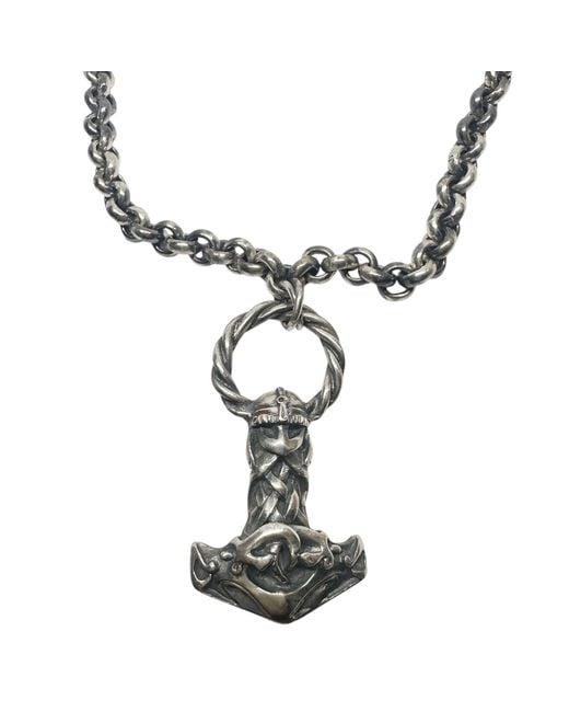 Tg-Jewellery by Tamara Gervasio Metallic Heavy Viking Hammer Necklace – Solid Sterling With Oxidised Finish for men