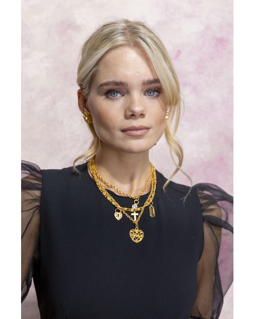 Caramel Vintage Jewellery Metallic Vintage Plated Mixed Emotions Layered Necklace