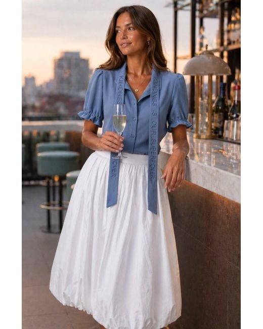 House of Kind Blue The Goddess Blouse – Chambray