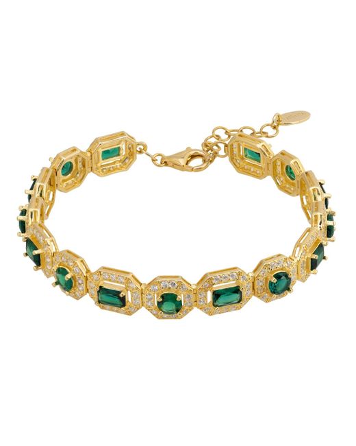 Latelita London Metallic Whistledown Emerald Gemstone Bracelet