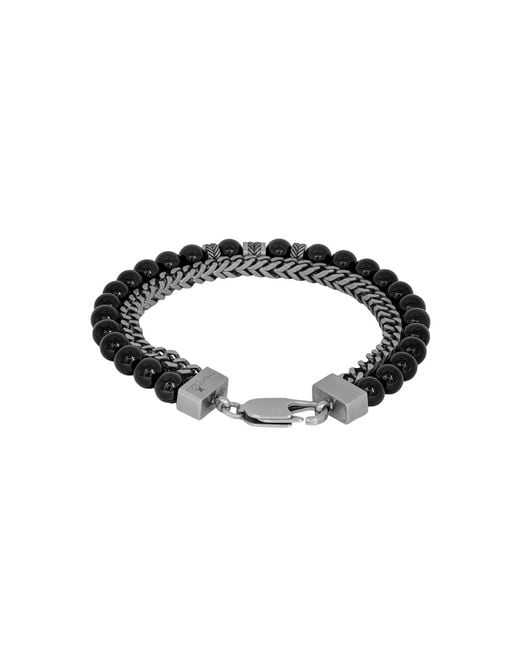 Tateossian Black Thompson Semi Precious Bracelet for men