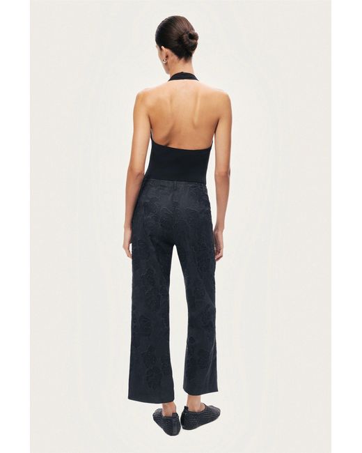Nocturne Black Printed Relaxed Straight-Leg Pants