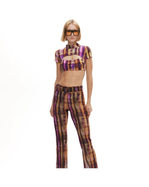 Khéla the Label Red Groove Dealer Printed Crop Top