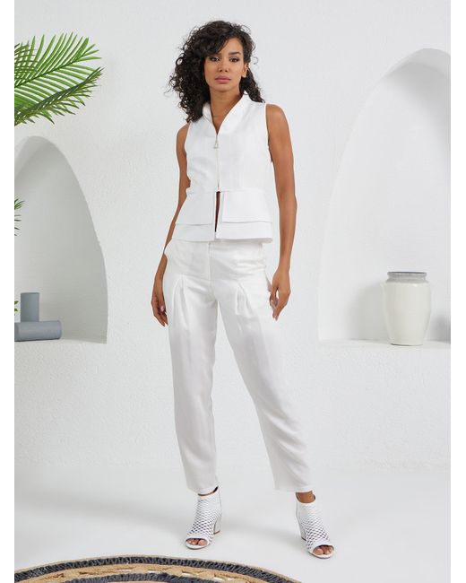 Lumina Eligma White Construct Vest Suit Ensemble