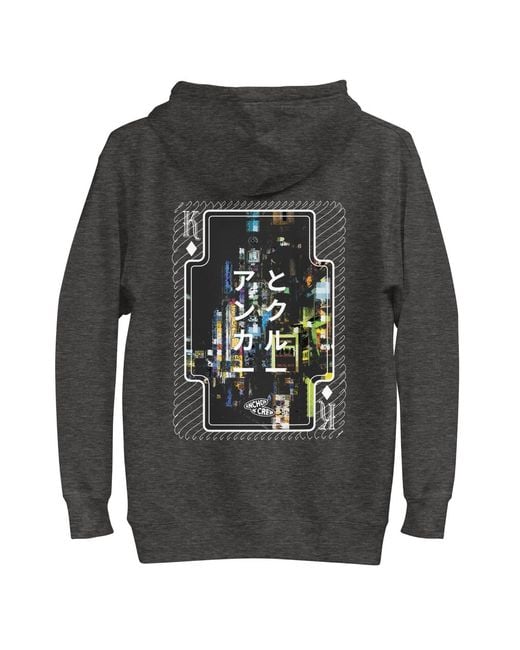 Anchor and Crew Gray Heather Two Japan Gurafiku Cotton Blend Hoodie for men
