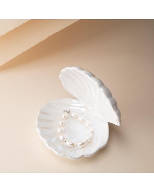 Silver Moon White Sterling Bracelet With Pearls