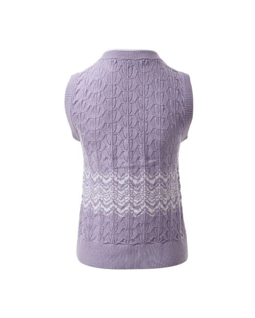 Fully Fashioning Purple Mahalia Crochet Knit Vest