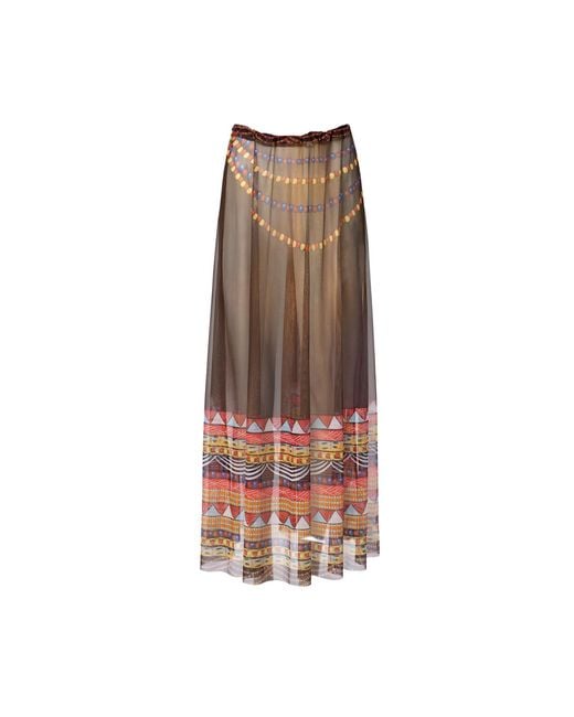 Rodasoleil Smart Swimwear Brown Tan-Through Mesh Lightweight Beach Skirt Africa