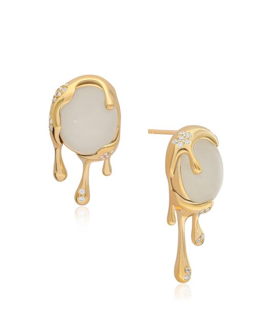 Preeti Sandhu Metallic Neutrals Selena Moonstone Organic Earrings