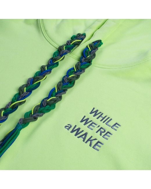 While We're Awake Green Braid On Braid Neon Hoodie