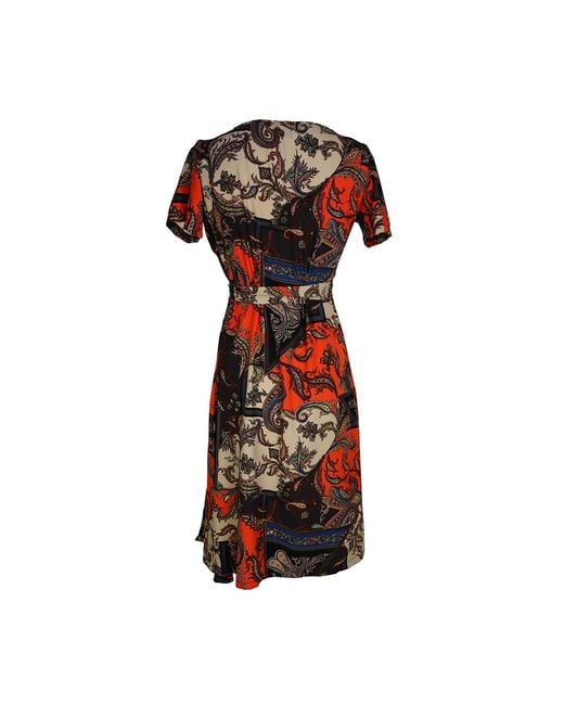 Jennafer Grace Red Paisley Mosaic Wrap Dress