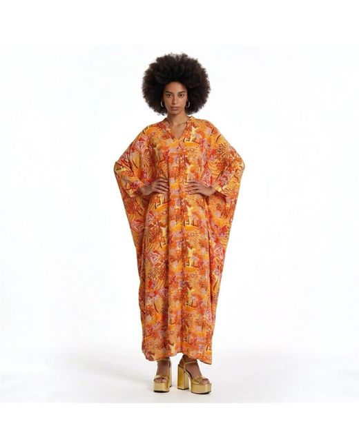 Laura Citron Orange Sunset Caftan