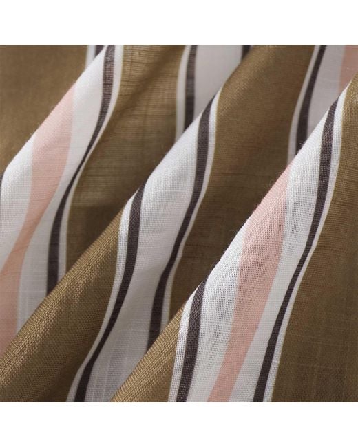 Smart and Joy Brown Striped Midi Skirt With Cotton Lining
