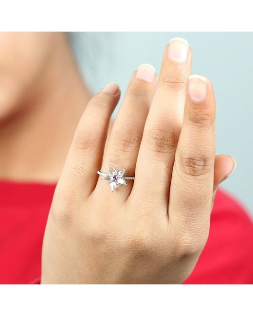 Artisan Pink Diamond & Sapphire Flower Ring