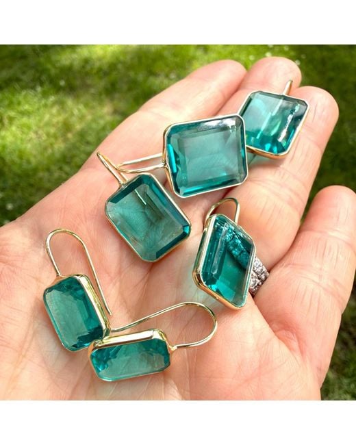 Hye Jane Jewelry Blue Small Peacock Quartz Earrings