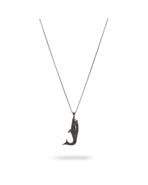 Ebru Jewelry Metallic Guardian Shark Diamond Necklace for men