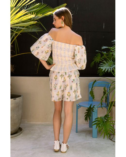 Em & Shi Natural Healing Herbs Smocking Top