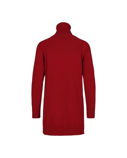 tirillm Red Abby A Line Long Turtle Neck Pullover