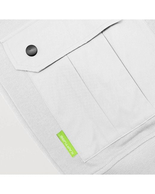 Kapture White Travel Logo-Print Pocket Hoodie for men
