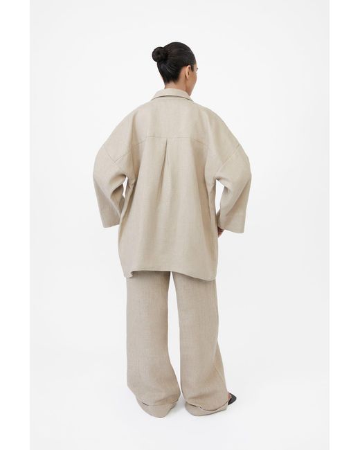 Dāl the Label Brown Essential Linen Oversized Shirt Terracota