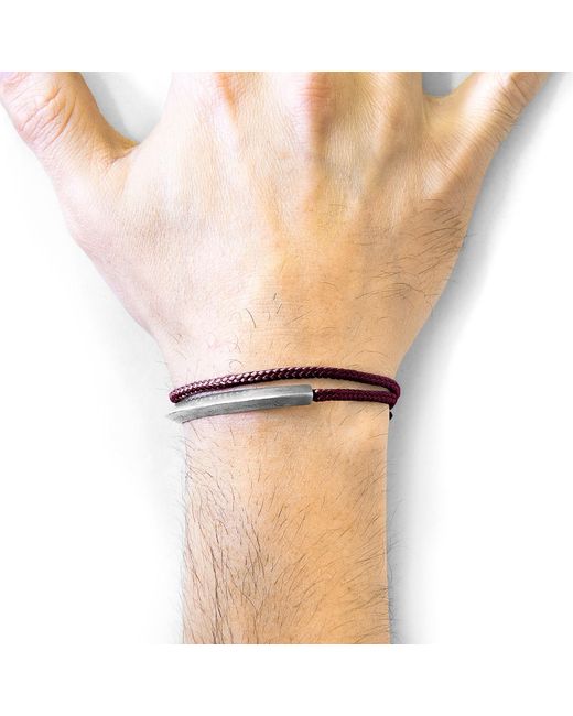Anchor and Crew Purple Aubergine Hove & Rope Bracelet for men