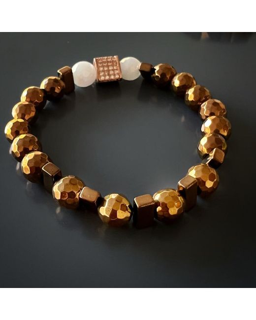 Ebru Jewelry Brown Rose Energy Quartz Bracelet Set