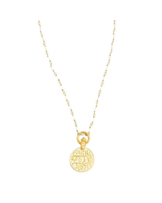 Opium Jewels Metallic Vintage Islamic Pendant & Topaz Necklace