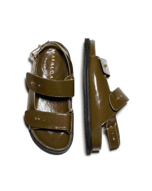 Mafalda Green Margot Bottle Slingback Chunky Sandals
