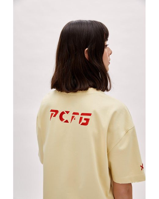 Pcfg Natural Neutrals Destroyed Logo Tee