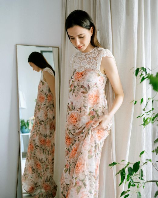 NEVA Pink Maelis Lace Detail Wedding Guest Dress