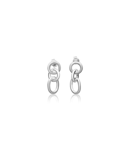 FV Jewellery White Bijoux Triple Link Earrings