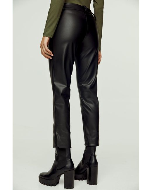 Conquista Black Faux Leather Pants