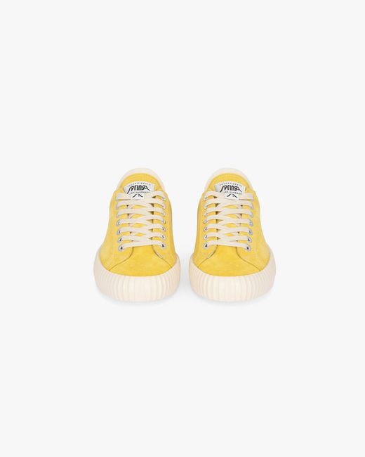 Springa | Unique Vulcanized Sneakers Italian Handmade Yellow Wavy Suede Sneakers for men