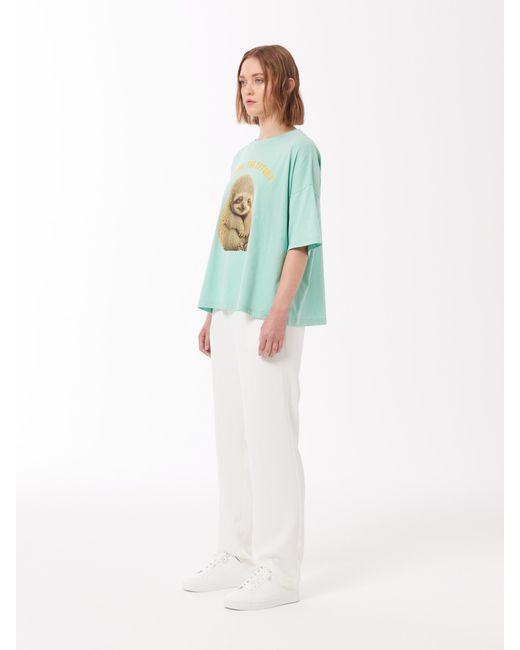 Sour Figs Green Sloth Print T-Shirt