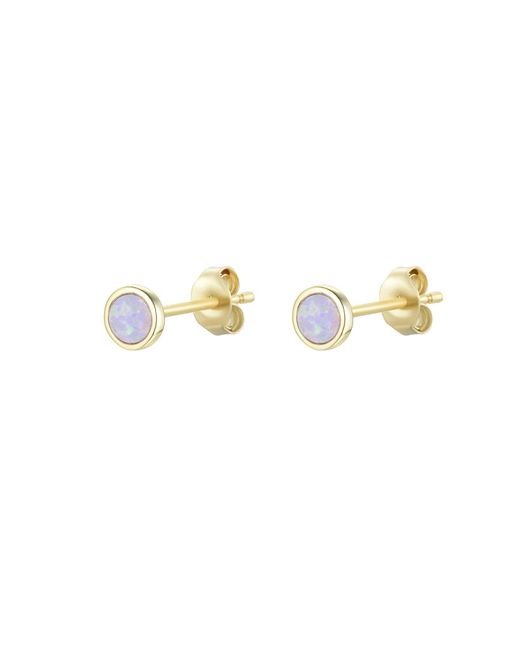 KAMARIA Blue Round Opal Stud Earrings