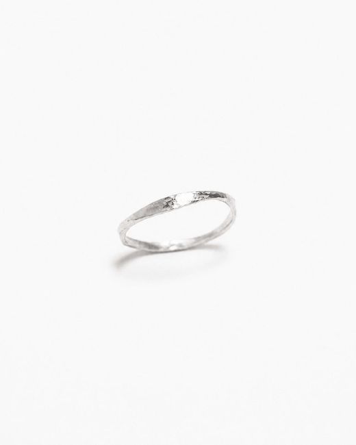 Inari Jewellery White Organic Tapered Stacking Ring