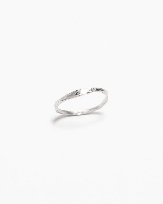 Inari Jewellery White Organic Tapered Stacking Ring