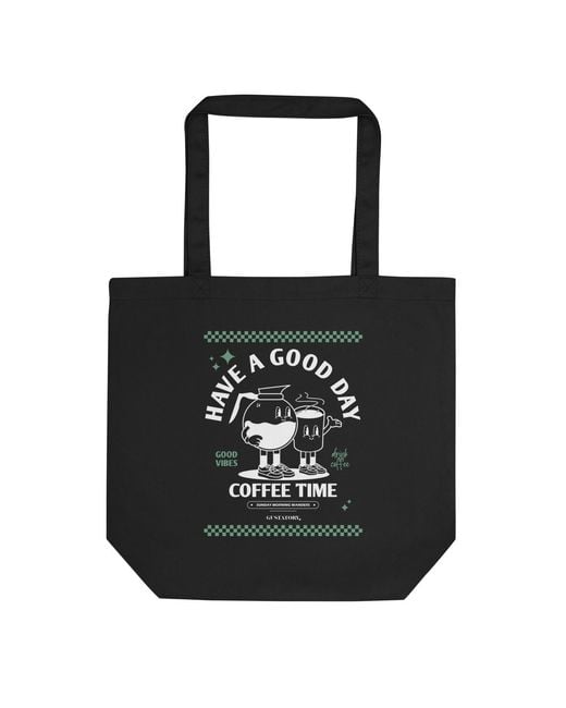 Anchor and Crew Black Gustatory Have A Good Day Recycled Cotton Tote Bag for men