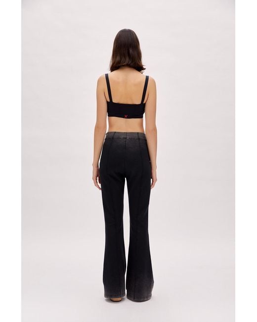 Pcfg Black Acid Washed Flare Sweatpant