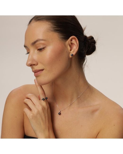 Pearl Code Black Pearl Stud Earrings