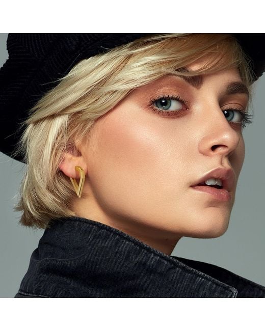 Meulien Metallic Stylized Waterdrop Drop Earrings