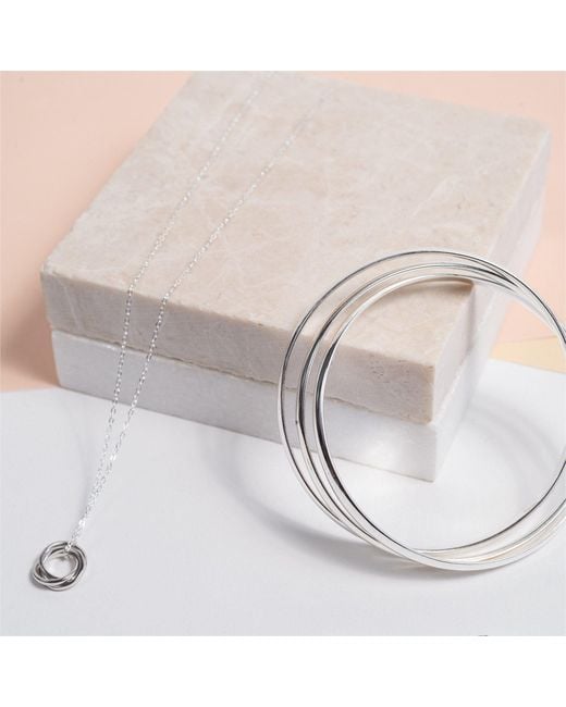 Auree Jewellery Metallic Knightsbridge Sterling Russian Wedding Ring Pendant Necklace