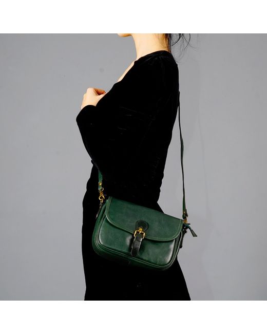 Rimini Green Leather Saddle Bag 'daniela'