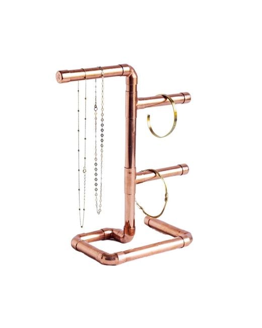 Anatoliacraft Brown Neutrals Copper Jewelry Stand Necklace & Bracelet Holder