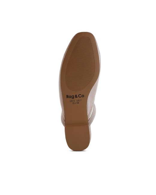 Rag & Co Metallic Opalia Glitter Ballet Mules