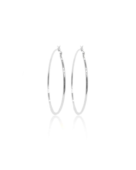 VIEA White Casia Minimal Hoop Earrings